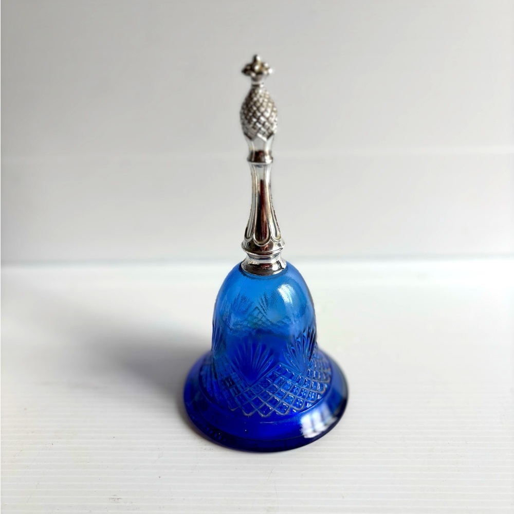 Avon Blue and Silver Bell Perfume Bottle 1976